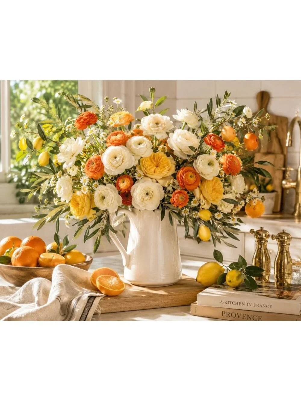Cream Ranunculus Stems, Faux Ranunculus Flowers, Artificial Flowers, Ivory Flora
